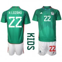 Echipament fotbal Mexic Hirving Lozano #22 Tricou Acasa Mondial 2022 pentru copii maneca scurta (+ Pantaloni scurti)